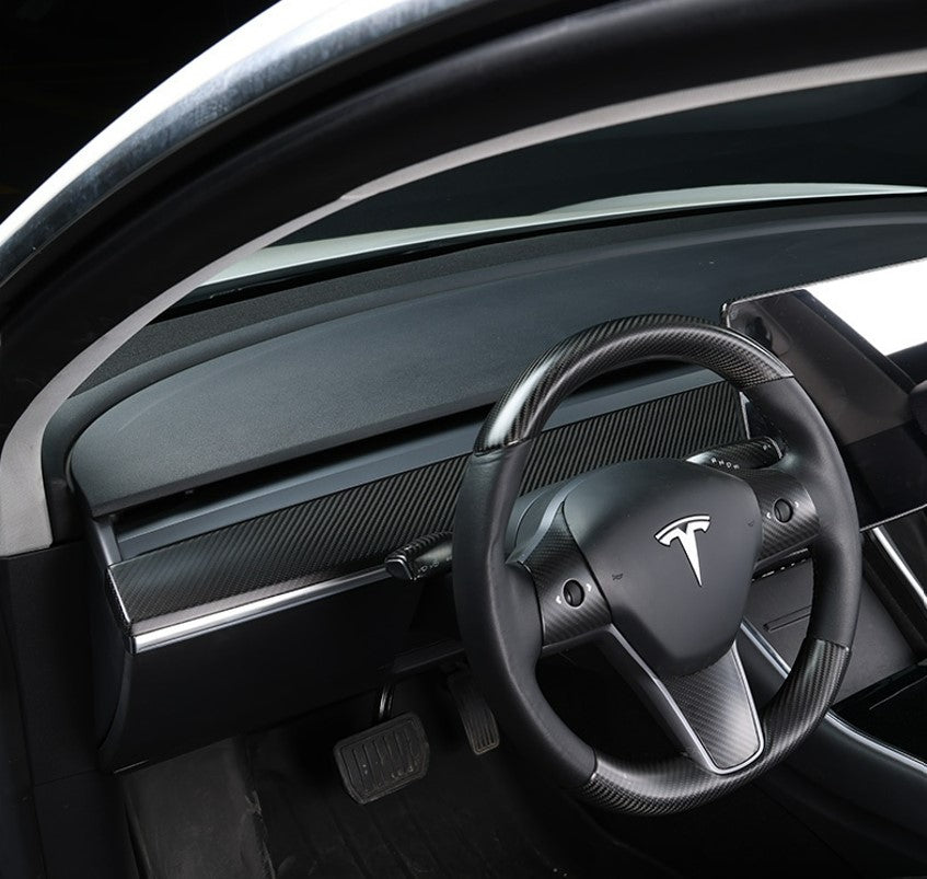 Armaturenbrettabdeckung 1-Teilig Echt Carbon Matt für Tesla Model 3/Y 2021-24