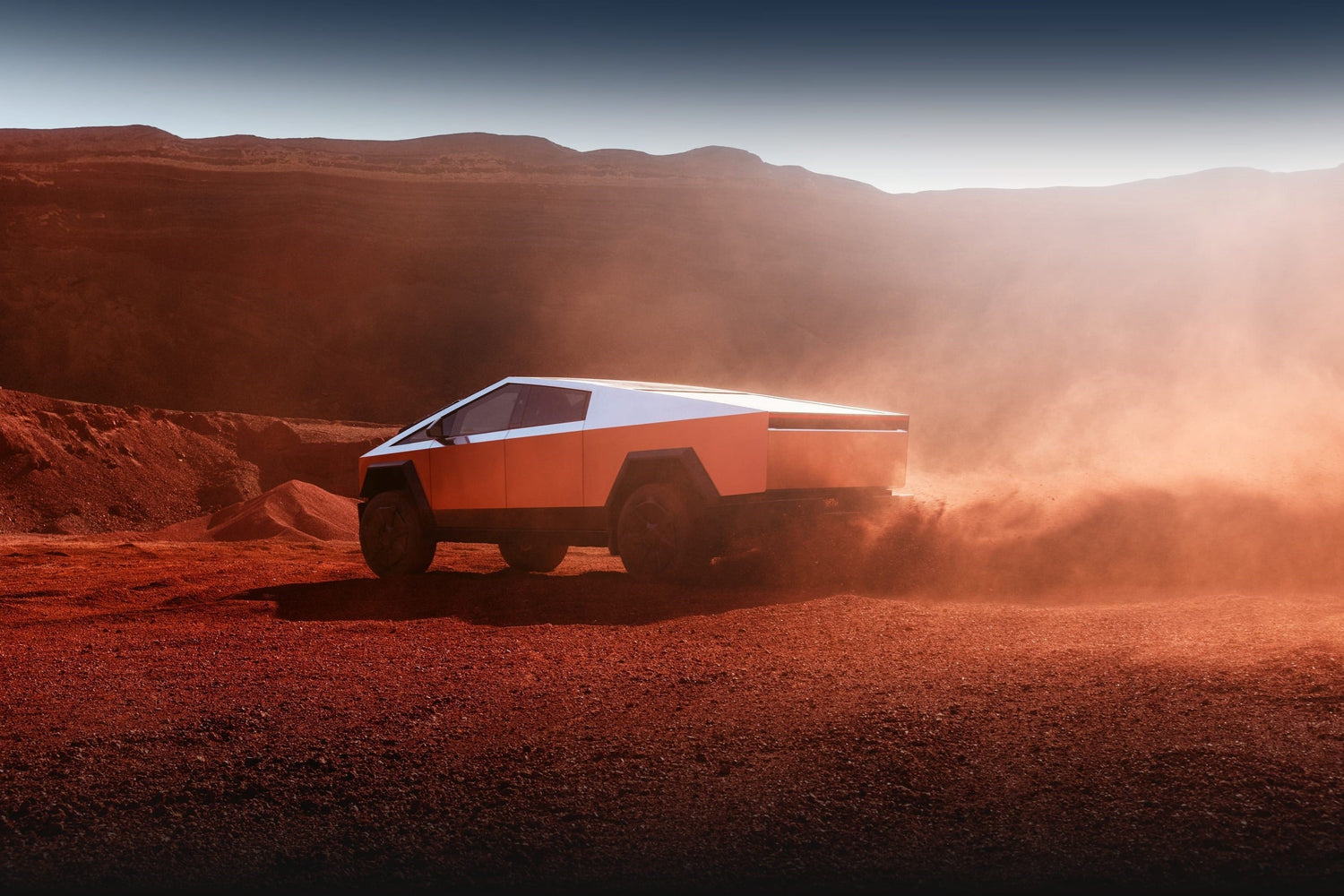 Tesla im roten Sand