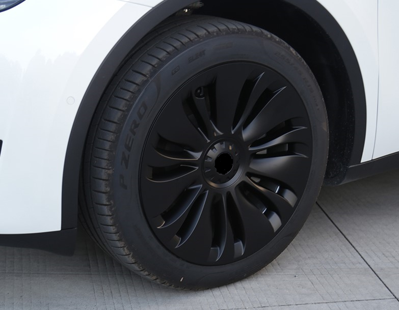Tesla Model Y hubcap 19 inch over-turbine look 4x hubcaps in black (Gemini)