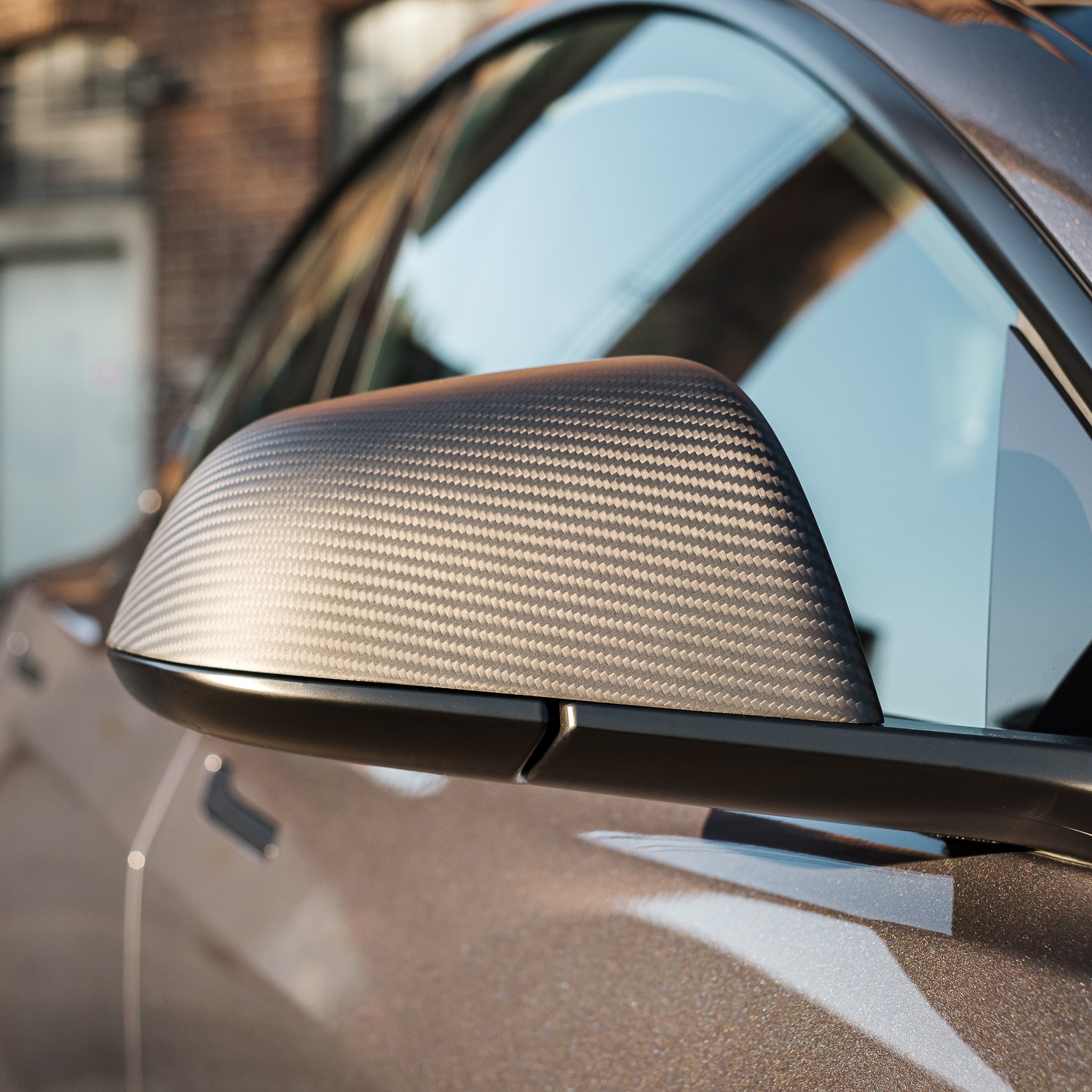 Model 3 exterior mirror cover real carbon matt