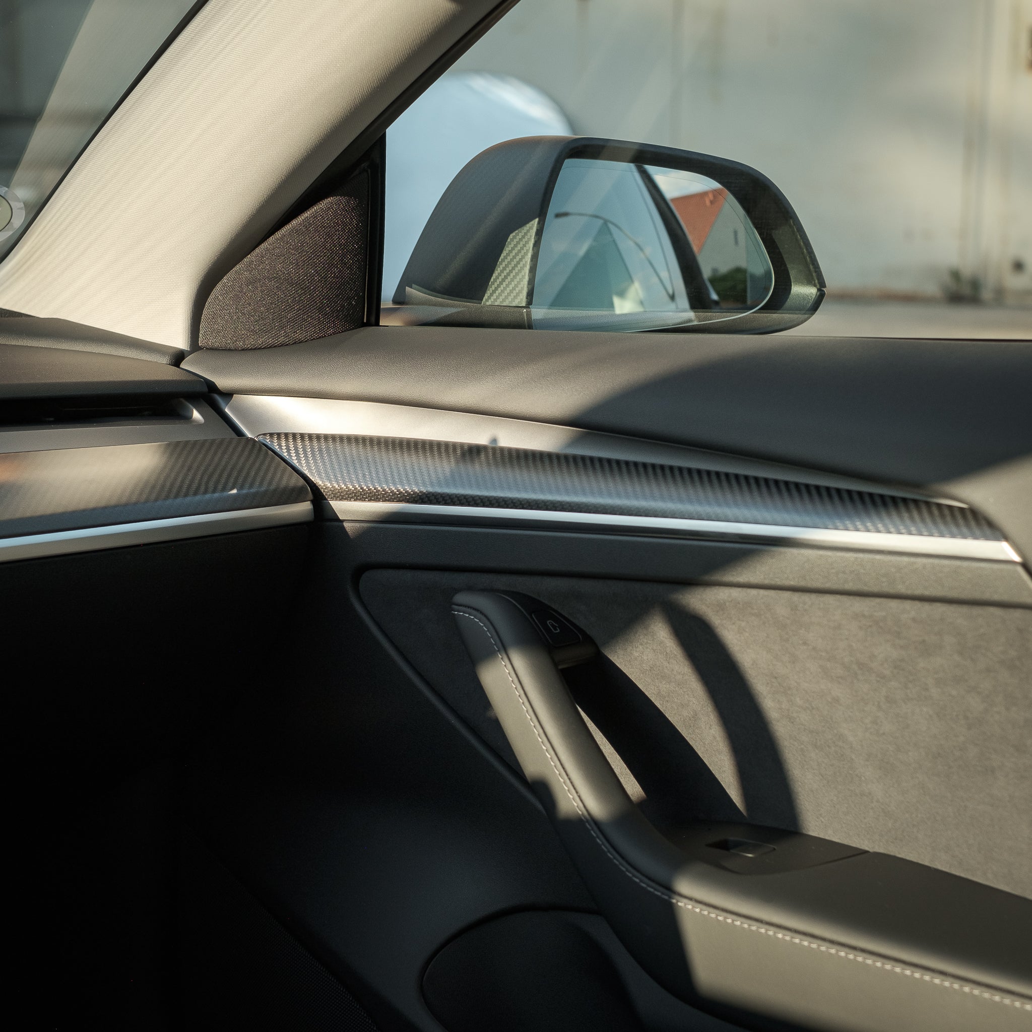 Dashboard cover 1-piece Real Carbon Matt for Tesla Model 3/Y 2021-23